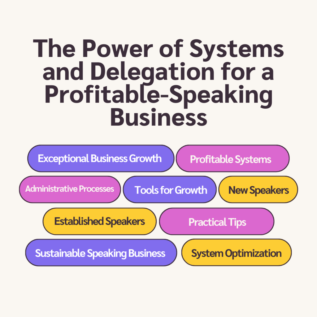 The Power of Systems and Delegation for a Profitable Speaking Business